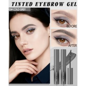 Sourcils Couleur Gel 2pcs, Gris Froid Eyebrow Gel Imperméable Longue Durée, Sourcils Crayon Coloré Extension du Volume Mascar