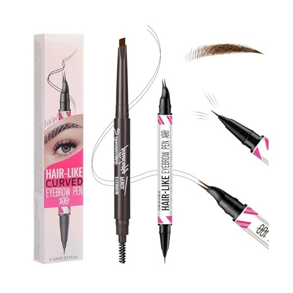 BUTBU Crayon à sourcils liquide, Stylo à sourcils double pointe, 3D Crayon Sourcil Microblading, Crayons Yeux, Express Brow U