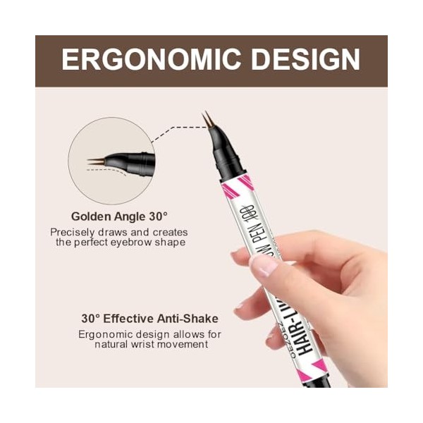 BUTBU Crayon à sourcils liquide, Stylo à sourcils double pointe, 3D Crayon Sourcil Microblading, Crayons Yeux, Express Brow U