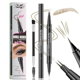 Crayon à sourcils liquide 2 en 1, Stylo à sourcils double pointe, Crayon Sourcil Waterproof,Magique 3D Micro Crayon Sourcils ...