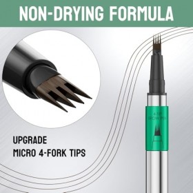Crayon Sourcils 4 Fourches Résistant à lEau - Pointe Ultra-Fine & Formule Anti-Tâches/Anti-Transpiration pour Effet Sourcils