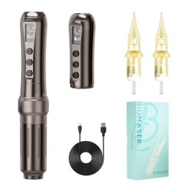Biomaser U1 Wireless Semi Permanent Maquillage Permanent Crayon Sans Fil Réglable en Six Temps avec 2 Batteries 1000mAh Écran