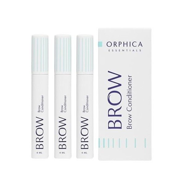 ORPHICA BROW Sérum pour sourcils 3 x 4 ml pour sourcils forts et pleins - Avec extrait dortie et de ginseng - Peptides - Gel