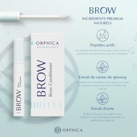 ORPHICA BROW Sérum pour sourcils 3 x 4 ml pour sourcils forts et pleins - Avec extrait dortie et de ginseng - Peptides - Gel