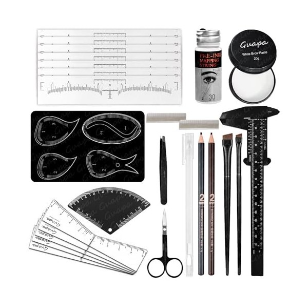 Hairstroke Brow Mapping Ruler – Gabarit Réutilisable en Acrylique pour Sourcils & Eyeliner, Guide de Dessin Rapide 1 Minute p...