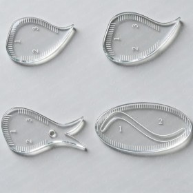 Hairstroke Brow Mapping Ruler – Gabarit Réutilisable en Acrylique pour Sourcils & Eyeliner, Guide de Dessin Rapide 1 Minute p...