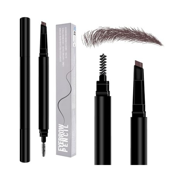 MOTIBACK Crayon à sourcils professionnel Micro Brow - Double face - Avec stylo mécanique pour dessiner, façonner et définir d