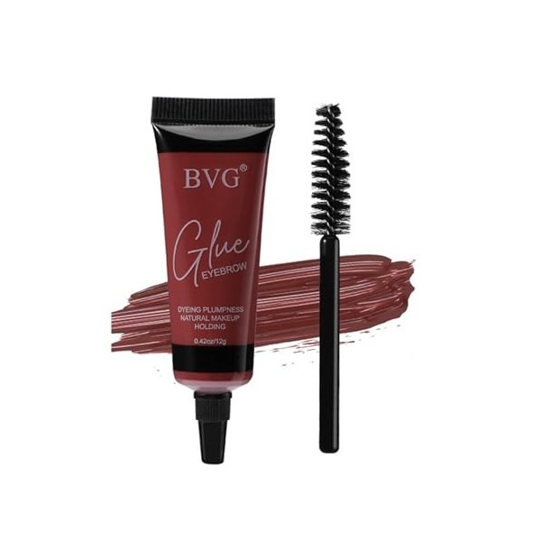 Pomade pour Sourcils WineRed, Gel pour Sourcils Imperméable, Pomade à Sourcils avec Pinceau, Longue Durée, pour des Sourcils 