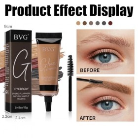 Pomade pour Sourcils WineRed, Gel pour Sourcils Imperméable, Pomade à Sourcils avec Pinceau, Longue Durée, pour des Sourcils 