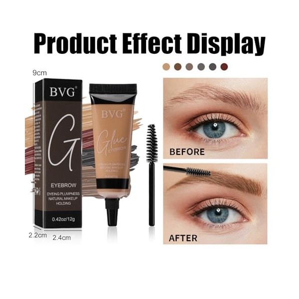 Pomade pour Sourcils WineRed, Gel pour Sourcils Imperméable, Pomade à Sourcils avec Pinceau, Longue Durée, pour des Sourcils 