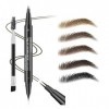 5 couleurs stylo sourcils, duo sourcils micro-remplissage fourche-pointes et pointe précise, maquillage naturel ensemble avec