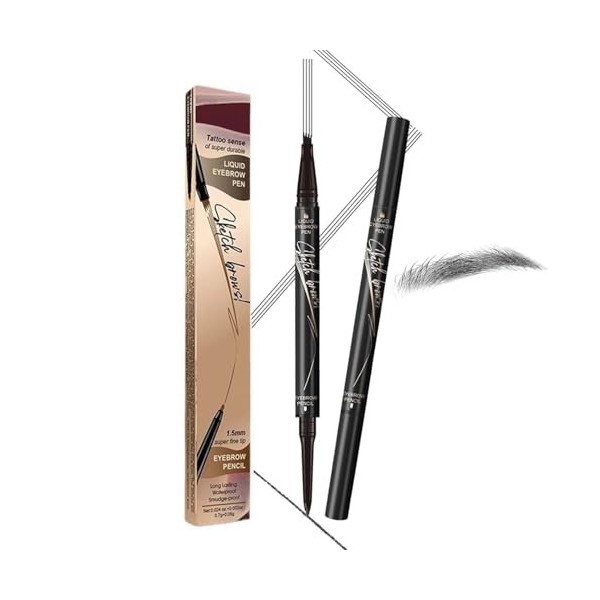 Magic 2025 Crayon à sourcils 2 en 1, avec 4 pointes fourchettes, pour une ligne précise et une longue durée de vie, étanche, 