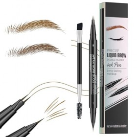 Crayon à sourcils, 2 en 1, double extrémité, imperméable, avec pointe pinceau précise, peut être légèrement teinté naturellem