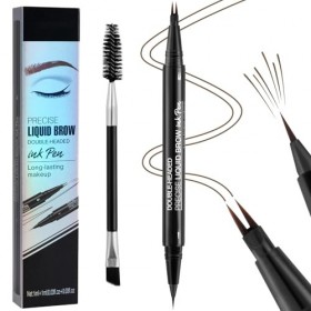 LOPHE Crayon à Sourcils 2 en 1 à Double Extrémité avec Applicateur à 2 Pointes de Fourchette et Pointe Pinceau Précise,Imperm