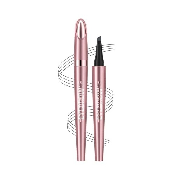 Vawolecy Stylo à sourcils Microblade, crayon à sourcils avec applicatrice à pointe micro-fourche à 4 broches de qualité supér...