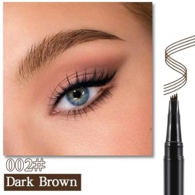 Apooliy Crayon à sourcils liquide, crayon à sourcils microblading imperméable, gel à sourcils micro 4 points, longue durée, c