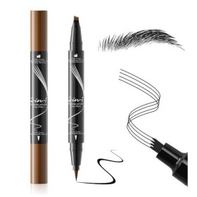 Stylo à sourcils en forme de cheveux facile à remplir, micro - stylo à double extrémité avec pointe de fourche et pointe préc