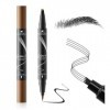 Stylo à sourcils en forme de cheveux facile à remplir, micro - stylo à double extrémité avec pointe de fourche et pointe préc