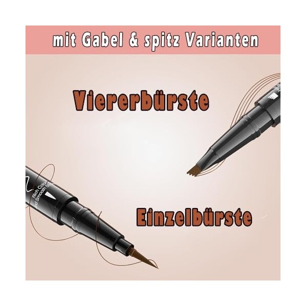 Stylo à sourcils en forme de cheveux facile à remplir, micro - stylo à double extrémité avec pointe de fourche et pointe préc