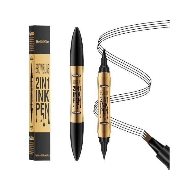 Crayon à sourcils - Crayon à sourcils 2-en-1 résistant à leau et longue tenue, maquillage des sourcils pour des sourcils nat