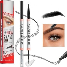 Crayon à sourcils liquide Double-End Crayon à sourcils Crème coiffante pour Résistant à leau et à la, le maquillage ne sest