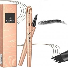Crayon à sourcils liquide, Crayon à sourcils waterproof avec 4 pointes micro-fourches, Teinte à sourcils longue durée Pour un...