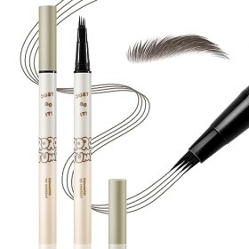 Apooliy Crayon à sourcils waterproof Stylo à sourcils liquide pour microblading,Gel pour sourcils Micro 4 Point,Longue durée,