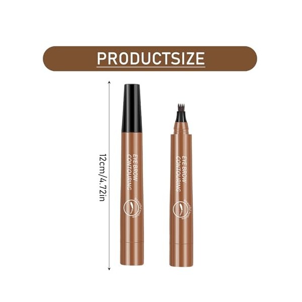 Yuqilin 2 Pièces Crayon Sourcil, Crayon Sourcil Waterproof, Possède 4 Embouts de Micro-Fourchette Crayon Sourcils, Longue Dur
