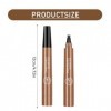 Yuqilin 2 Pièces Crayon Sourcil, Crayon Sourcil Waterproof, Possède 4 Embouts de Micro-Fourchette Crayon Sourcils, Longue Dur