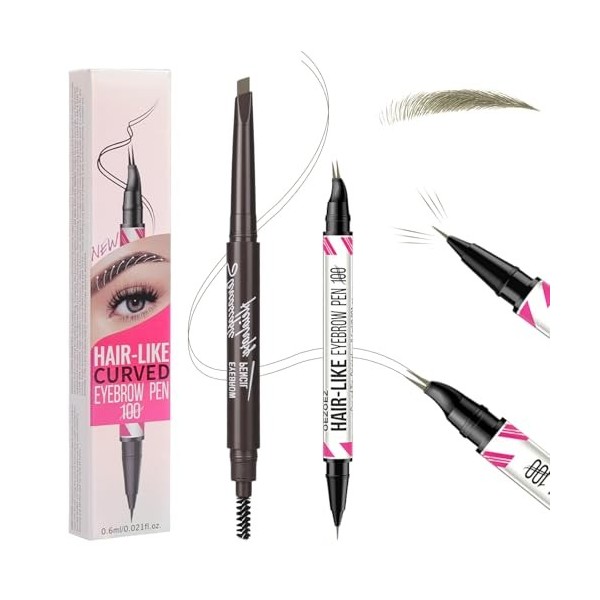 BUTBU Crayon à sourcils liquide 2en1, Stylo à sourcils double pointe, 3D Crayon Sourcil Microblading, Crayons Yeux, Express B
