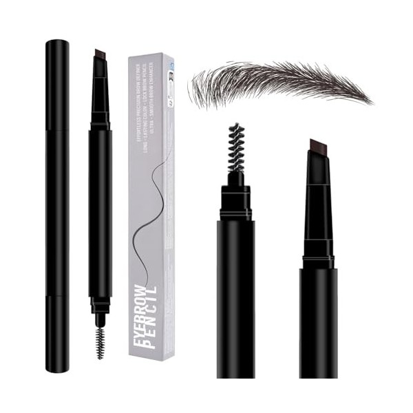 MOTIBACK Crayon à sourcils professionnel Micro Brow - Double face - Avec stylo mécanique pour dessiner, façonner et définir d