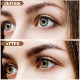 MOTIBACK Crayon à sourcils professionnel 2 en 1 avec gel, stylo Microblading et gel Brow imperméable, 4 pointes de fourchette