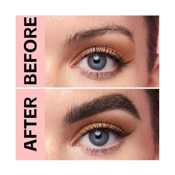 Boobeen Crayon à sourcils liquide, Stylo à sourcils waterproof longue durée avec 4 pointes, Crayon à sourcils microblading po