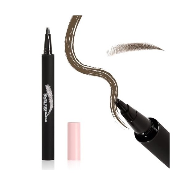 Boobeen Crayon à sourcils imperméable, crayon à sourcils pour microblading, crayon à sourcils liquide, longue durée, épais et