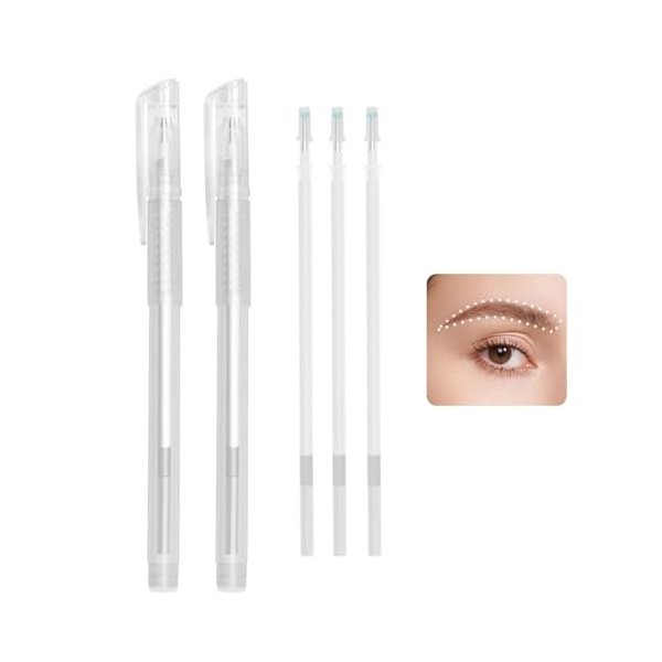 Lot de 2 Marqueur de Peau, Stylo Marqueur Microblading, Feutre Peau Tatouage, Stylo Mapping Sourcils, Crayon Chirurgical, Ave
