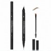 Crayon à sourcils waterproof pour sourcils clairsemés, 2 en 1, double embout avec pointe incurvée et précise, anti-bavures, l