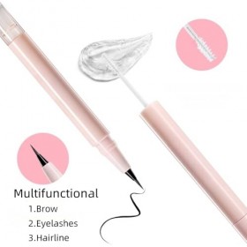 Crayon Sourcils Résistant à l’Eau à Pointe Fine, Stylo 2-en-1 avec Gel Fixateur pour Sourcils, Anti-Tâches, Usage comme Eyeli