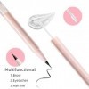 Crayon Sourcils Résistant à l’Eau à Pointe Fine, Stylo 2-en-1 avec Gel Fixateur pour Sourcils, Anti-Tâches, Usage comme Eyeli