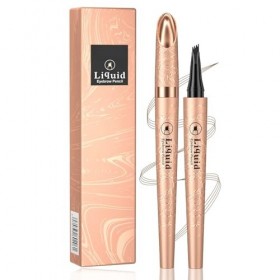 EONFAVE 3D Microblading 2024 Crayon à sourcils magique, imperméable, avec 4 pointes fourchettes, longue tenue, lisse, séchage