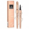 EONFAVE 3D Microblading 2024 Crayon à sourcils magique, imperméable, avec 4 pointes fourchettes, longue tenue, lisse, séchage