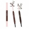 Boobeen Crayon Sourcils Double Face, 2 en 1 avec Brosse Spirale et Pointe Angulaire, Stylo de Précision Microblading, Résista