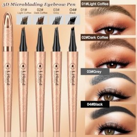 Ledeak Crayon Sourcil, 3D Magique Crayon à Sourcil imperméable avec 4 Pointes de Fourchette, Crayon Sourcils Essence Waterpro