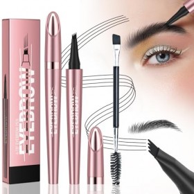 Ledeak 3D Magique Crayon Sourcil, Crayon à Sourcil imperméable avec 4 Pointes de Fourchette, Crayon Microblading Sourcil, Eye
