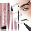 Ledeak 3D Magique Crayon Sourcil, Crayon à Sourcil imperméable avec 4 Pointes de Fourchette, Crayon Microblading Sourcil, Eye