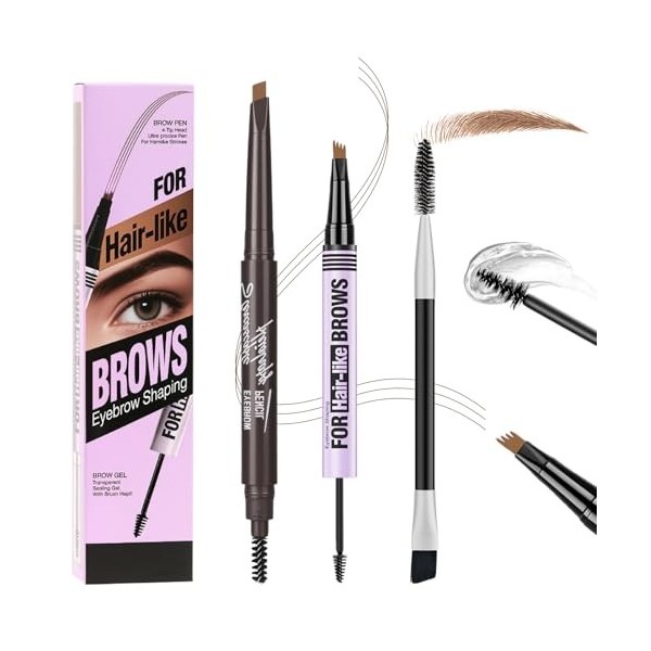 BUTBU Crayon à Sourcils liquide, 3D Crayon Sourcil Microblading, Crayons Yeux, Express Brow Ultra Slim, Teinture Sourcil, Lon