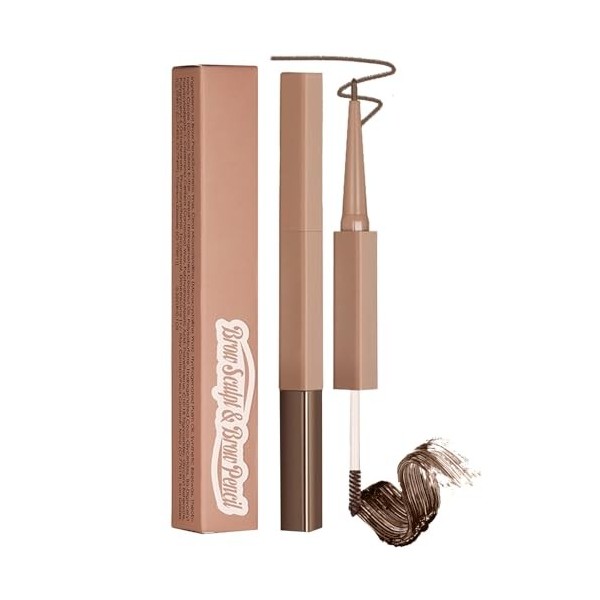 MOTIBACK Crayon à sourcils professionnel Micro Brow - Double face - Avec stylo mécanique pour dessiner, façonner et définir d...