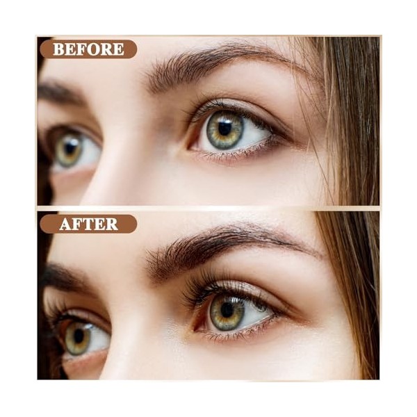 MOTIBACK Crayon à sourcils professionnel 2 en 1 avec gel, stylo Microblading et gel Brow imperméable, 4 pointes de fourchette