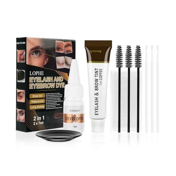 LOPHE kit pour Cils et Sourcils Gel, Kit de teinture pour sourcils 30g pour les sourcils