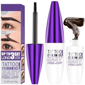 Gel Teinté pour Sourcils, Peel Off Tattoo EyebrowGel, Gel de Teinture Sourcils Imperméable, Ge-l de Teinture pour Brow Semi-P