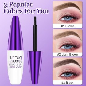 Gel Teinté pour Sourcils, Peel Off Tattoo EyebrowGel, Gel de Teinture Sourcils Imperméable, Ge-l de Teinture pour Brow Semi-P